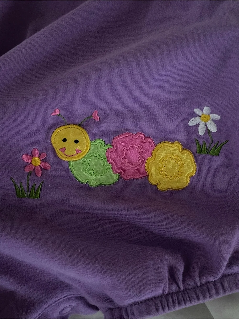 Vintage Y2K Okie Dokie Baby Girl Ruffle Romper Purple Dragonfly Embroidered 3-6m